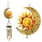 1 Pack Sun Moon Solar Wind Chimes for Outside Crackle Glass Ball Waterproof Wind Chimes Outdoor Clearance Deep Tone Garden Decor Birthday Unique Gifts for Women Mom Grandma Windchimes Gardening